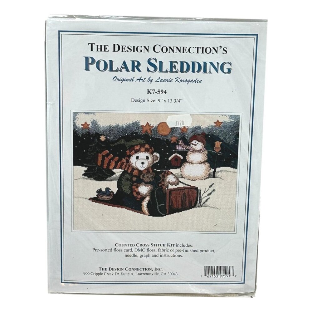 Design Connection Polar Sledding Counted Cross Stitch‎ Kit Vintage Sealed